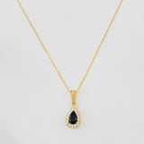 Set Cadena Veneciana + Dije Halo Lágrima / 1.9g / 40cm Oro Amarillo 18K