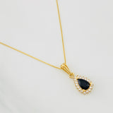 Set Cadena Veneciana + Dije Halo Lágrima / 1.9g / 40cm Oro Amarillo 18K