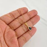 Set Cadena Veneciana + Dije Halo Lágrima / 1.9g / 40cm Oro Amarillo 18K