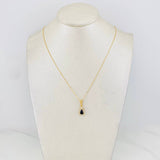 Set Cadena Veneciana + Dije Halo Lágrima / 1.9g / 40cm Oro Amarillo 18K