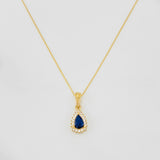 Set Cadena Veneciana + Dije Halo Lágrima / 1.95g / 40cm Oro Amarillo 18K