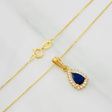 Set Cadena Veneciana + Dije Halo Lágrima / 1.95g / 40cm Oro Amarillo 18K