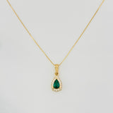 Set Cadena Veneciana + Dije Halo Lágrima / 1.95g / 40cm Oro Amarillo 18K