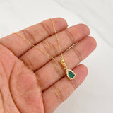 Set Cadena Veneciana + Dije Halo Lágrima / 1.95g / 40cm Oro Amarillo 18K