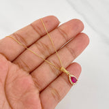 Set Cadena Veneciana + Dije Halo Lágrima / 1.95g / 40cm Oro Amarillo 18K