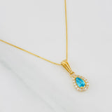 Set Cadena Veneciana + Dije Halo Lágrima / 1.55g / 40cm Oro Amarillo 18K