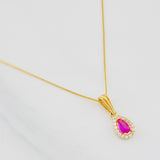 Set Cadena Veneciana + Dije Lágrima / 1.55g / 40cm Oro Amarillo 18K