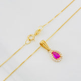 Set Cadena Veneciana + Dije Lágrima / 1.55g / 40cm Oro Amarillo 18K
