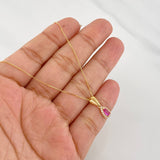 Set Cadena Veneciana + Dije Halo Lágrima / 1.6g / 40cm Oro Amarillo 18K
