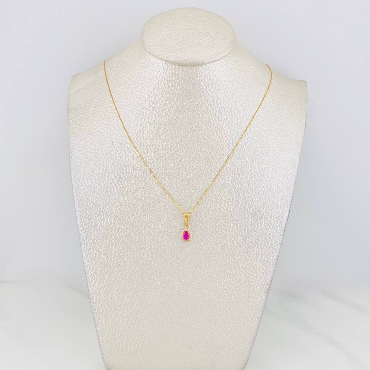 Set Cadena Veneciana + Dije Lágrima / 1.55g / 40cm Oro Amarillo 18K