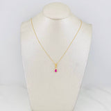 Set Cadena Veneciana + Dije Halo Lágrima / 1.6g / 40cm Oro Amarillo 18K