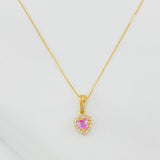 Set Cadena Veneciana + Dije Halo Corazón / 1.75g / 40cm Oro Amarillo 18K