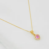 Set Cadena Veneciana + Dije Halo Corazón / 1.75g / 40cm Oro Amarillo 18K