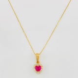 Set Cadena Veneciana + Dije Halo Corazón / 1.7g / 40cm Oro Amarillo 18K