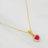 Set Cadena Veneciana + Dije Halo Corazón / 1.7g / 40cm Oro Amarillo 18K