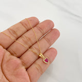 Set Cadena Veneciana + Dije Halo Corazón / 1.7g / 40cm Oro Amarillo 18K