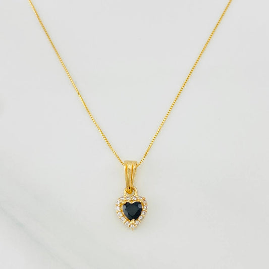 Set Cadena Veneciana + Dije Halo Corazón / 1.8g / 40cm Oro Amarillo 18K