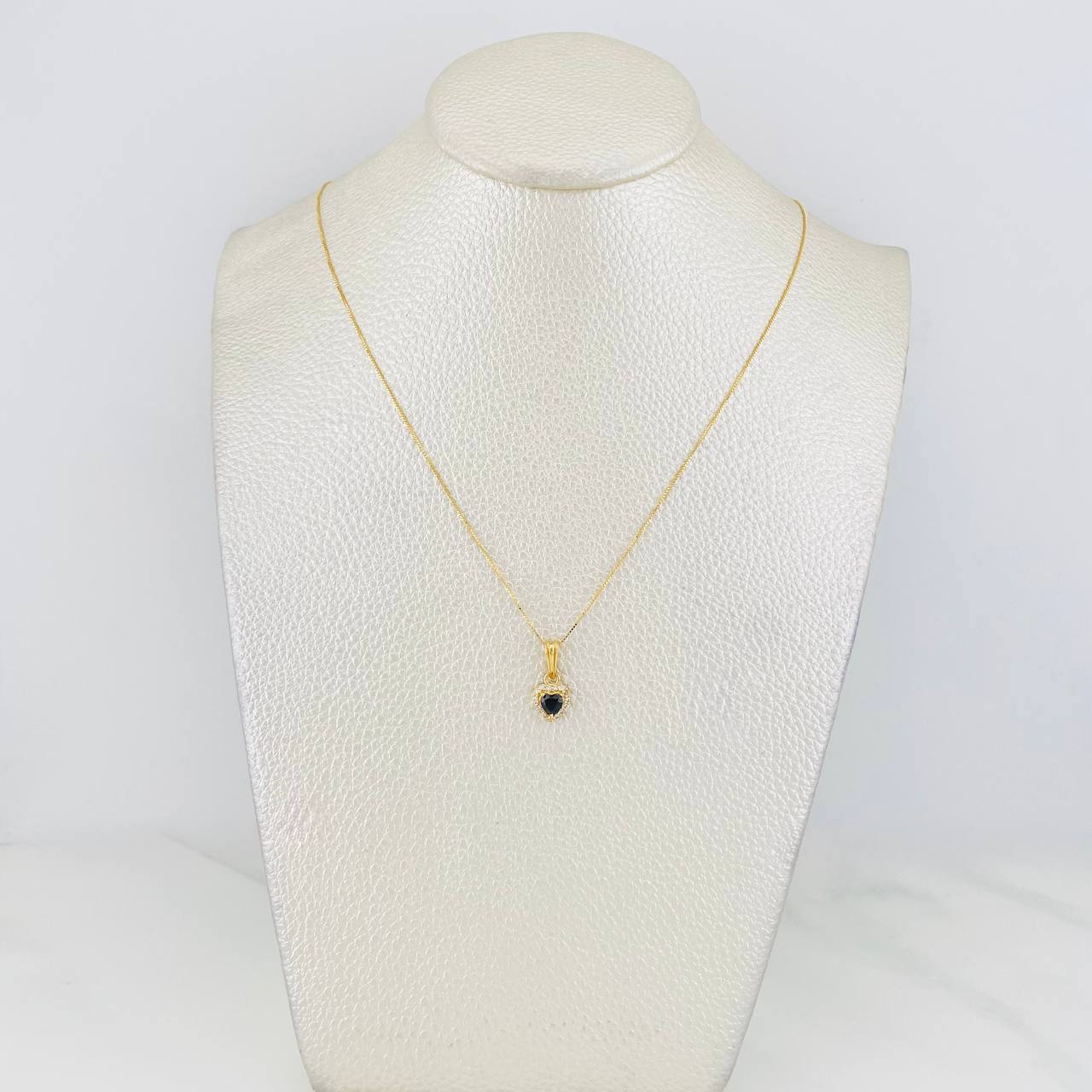 Set Cadena Veneciana + Dije Halo Corazón / 1.8g / 40cm Oro Amarillo 18K