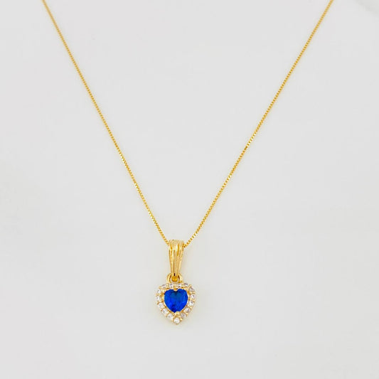 Set Cadena Veneciana + Dije Halo Corazón / 1.8g / 40cm Oro Amarillo 18K