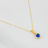 Set Cadena Veneciana + Dije Halo Corazón / 1.8g / 40cm Oro Amarillo 18K