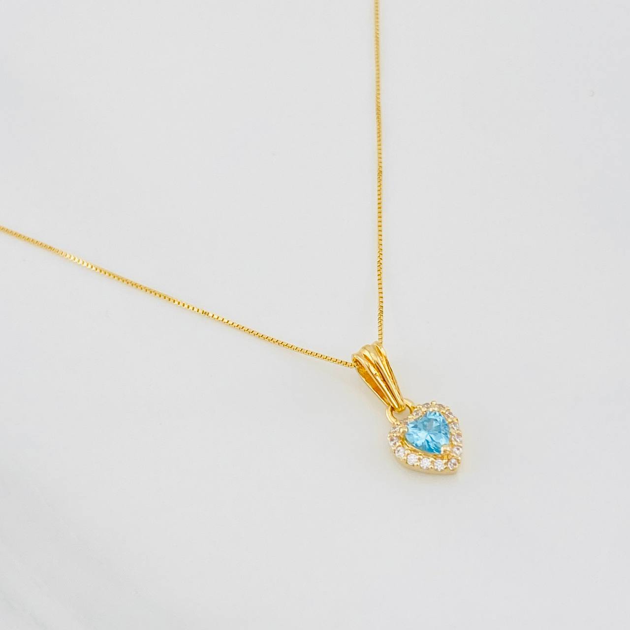 Set Cadena Veneciana + Dije Halo Corazón / 1.75g / 40cm Oro Amarillo 18K