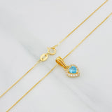 Set Cadena Veneciana + Dije Halo Corazón / 1.75g / 40cm Oro Amarillo 18K