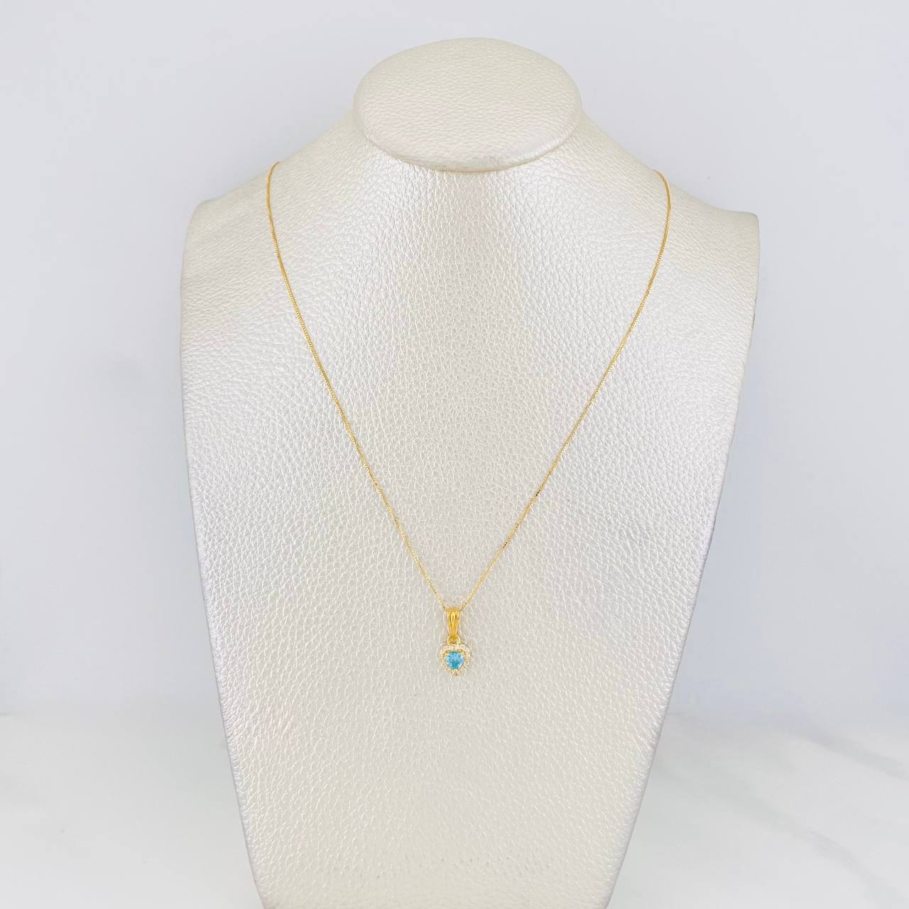 Set Cadena Veneciana + Dije Halo Corazón / 1.75g / 40cm Oro Amarillo 18K