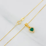 Set Cadena Veneciana + Dije Halo Corazón / 1.8g / 40cm Oro Amarillo 18K