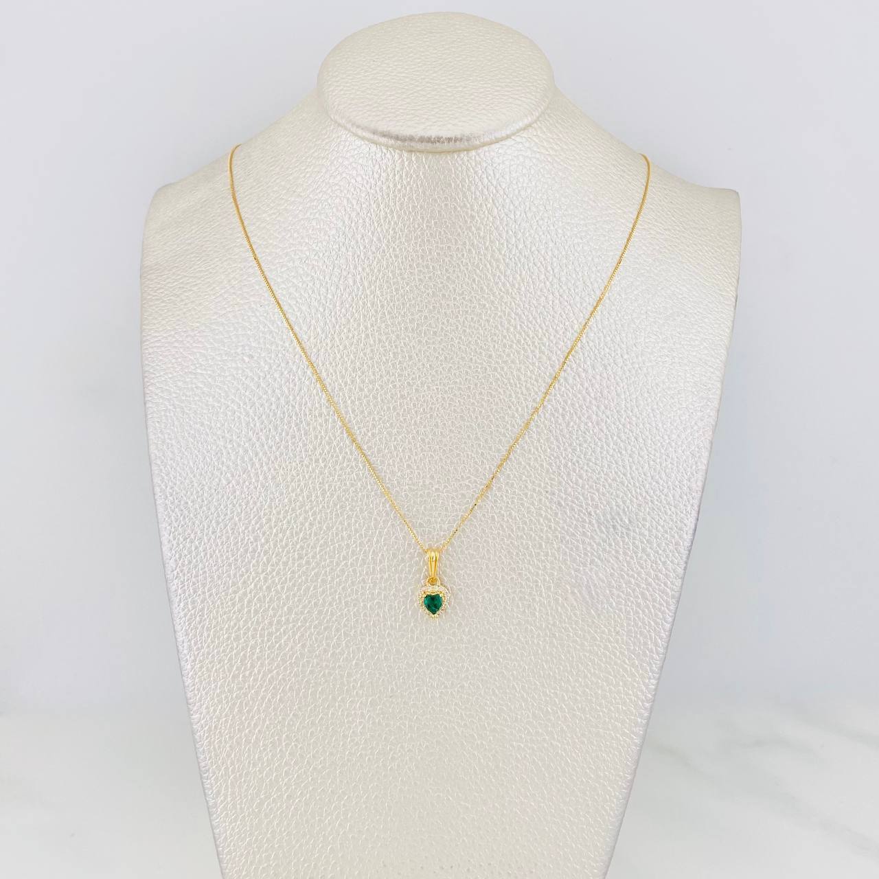 Set Cadena Veneciana + Dije Halo Corazón / 1.8g / 40cm Oro Amarillo 18K