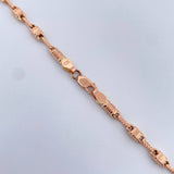 Cadena Rustica Barril 9.25gr / 61.7cm / 3.8mm Punteada Oro Rosa 18K $