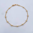 Pulso Tipo Militar Espiga 1.8gr / 18.2cm / 3mm Bolas Diamantadas Oro Amarillo 18K $