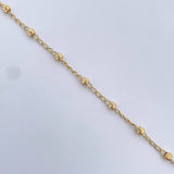 Pulso Tipo Militar Espiga 1.8gr / 18.2cm / 3mm Bolas Diamantadas Oro Amarillo 18K $