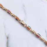 Cadena Candado 48.7gr / 51.4cm / 6.2mm Circones De Colores Oro Amarillo 18K $