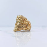 Anillo Rostro Jesus 10.55gr / T8 3/4 / Circones Azules Oro Amarillo 18K $