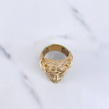 Anillo Rostro Jesus 10.55gr / T8 3/4 / Circones Azules Oro Amarillo 18K $