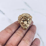 Anillo Rostro Jesus 10.55gr / T8 3/4 / Circones Azules Oro Amarillo 18K $