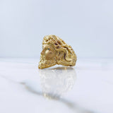 Anillo Rostro Jesus 11gr / T10 3/4 / Circones Verdes Oro Amarillo 18K $
