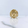 Anillo Rostro Jesus 11gr / T10 3/4 / Circones Verdes Oro Amarillo 18K $
