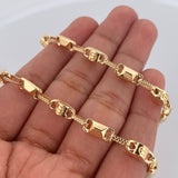 Cadena Rustica Tornillo 13.8gr / 61.5cm / 4.4mm Sobre Oro Amarillo 18K &