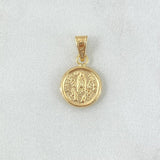 Dije Virgen De Fatima 0.55gr / 1.8cm / Cargador Liso Oro Amarillo 18K *