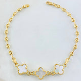 Pulso GC Trebol Blanco 4.85gr / 19cm / Oro Amarillo Nac.Esp. 18K *