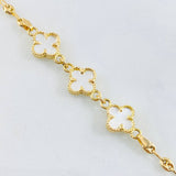 Pulso GC Trebol Blanco 4.85gr / 19cm / Oro Amarillo Nac.Esp. 18K *