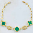 Pulso GC Trebol Verde 6.5gr / 18.5cm / Oro Amarillo Nac.Esp. 18K *