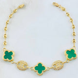 Pulso GC Trebol Verde 6.5gr / 18.5cm / Oro Amarillo Nac.Esp. 18K *