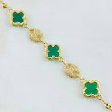 Pulso GC Trebol Verde 6.5gr / 18.5cm / Oro Amarillo Nac.Esp. 18K *