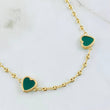 Cadena GC Corazón Verde 10.65gr / 50cm / Oro Amarillo 18K
