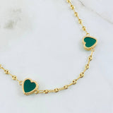 Cadena GC Corazón Verde 10.65gr / 50cm / Oro Amarillo 18K