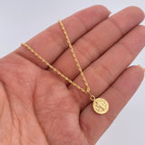 Set Cadena Lazo /0.95gr/45cm/0.5mm + Dije San Benito/0.4gr/1.5cm Troquelado Oro 18K (Oferta) $
