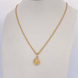 Set Cadena Lazo /0.95gr/45cm/0.5mm + Dije San Benito/0.4gr/1.5cm Troquelado Oro 18K (Oferta) $