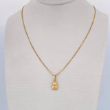 Set Cadena Veneciana / 1.8gr/45cm/0.9mm + Dije Oso / 0.35gr/1.5cm Troquelado Oro 18K (Oferta) $
